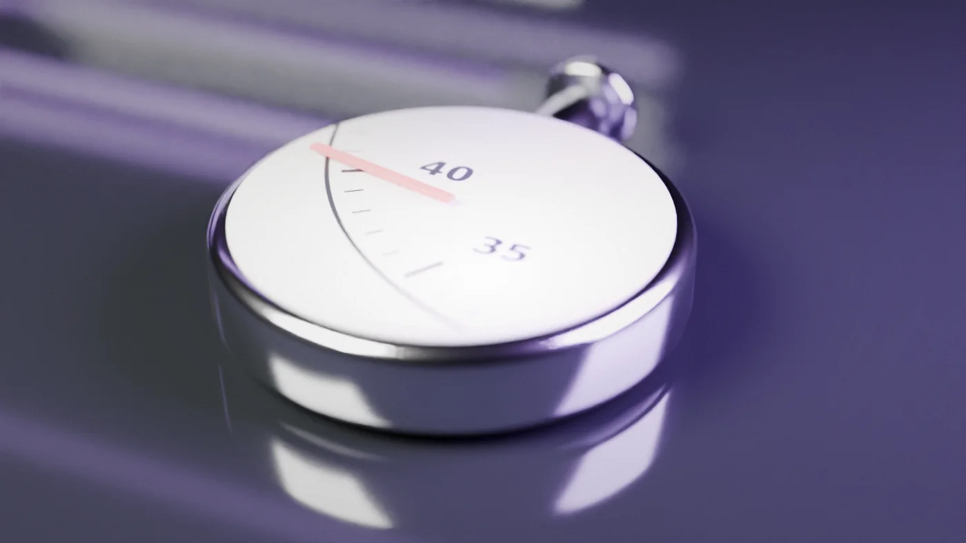 A stopwatch on a desk