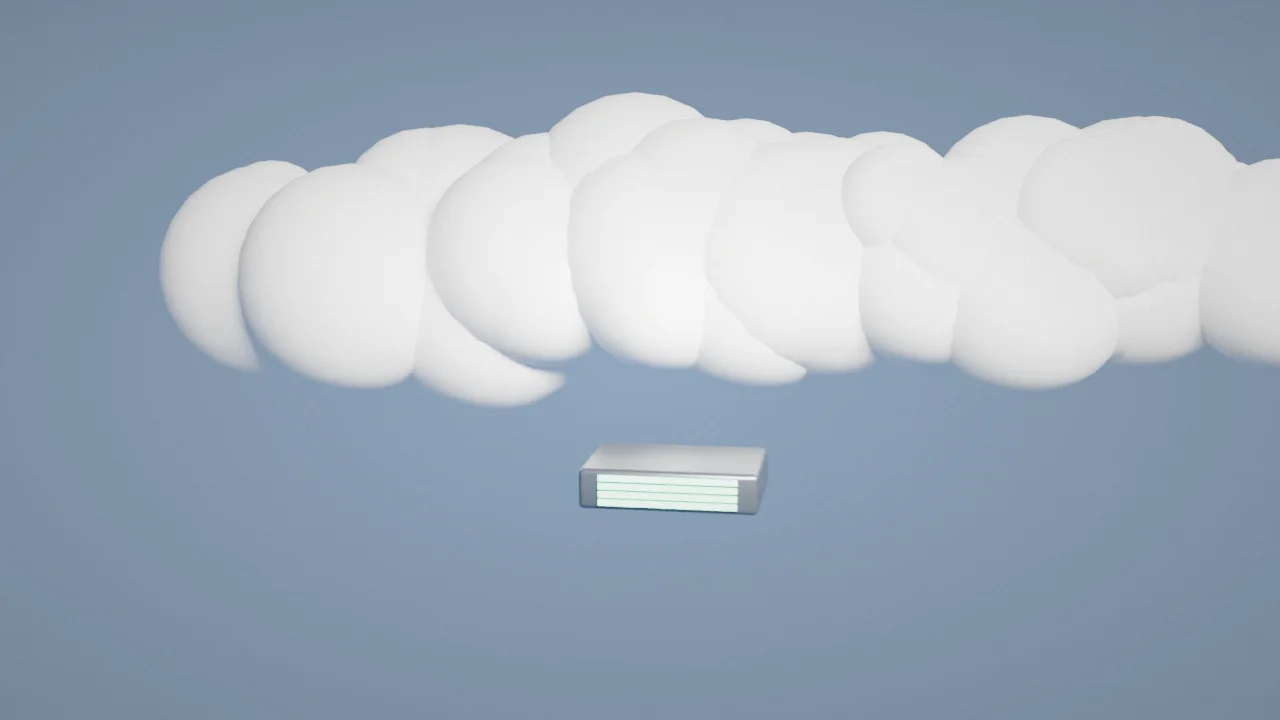 Legacy server connected to cloud apps through a middleware layer illustration