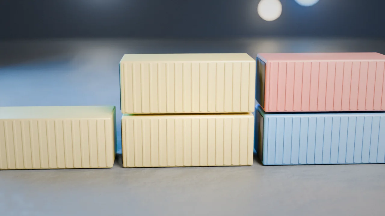 Shipping container blocks representing Docker containers running the same everywhere
