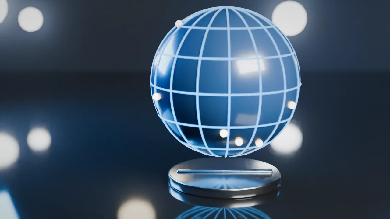 Globe with edge nodes illustration representing edge computing