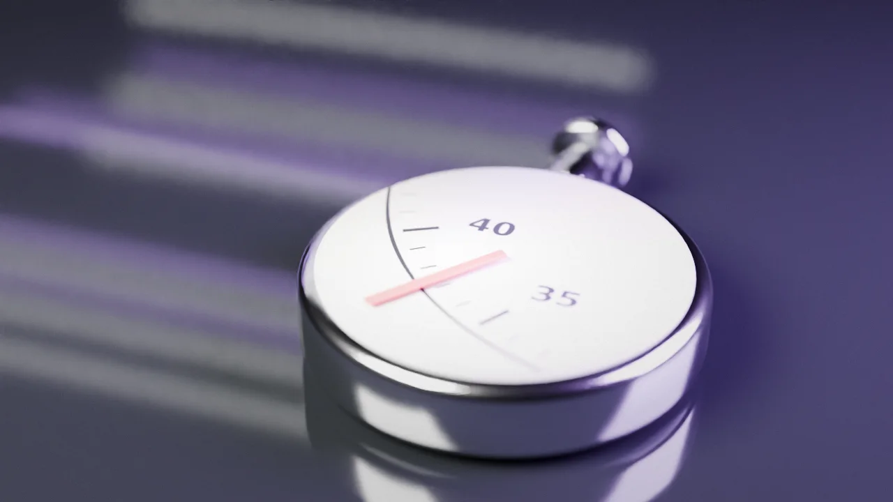 A simple illustration of a stopwatch next to a cursor click icon, representing the delay between a tap and the screen responding.