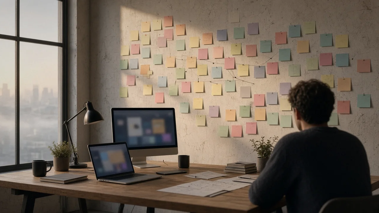 A simple illustration of a checklist document beside an open laptop, representing a well-organized project brief.