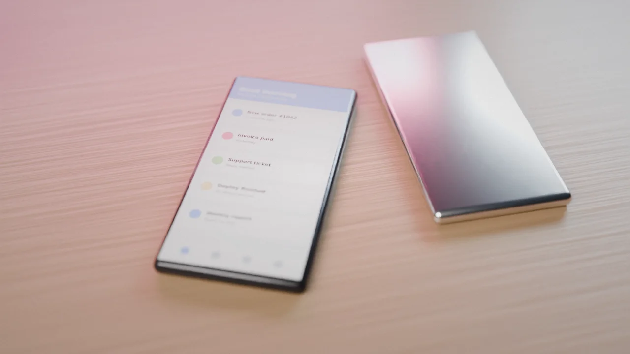 A smartphone showing an app