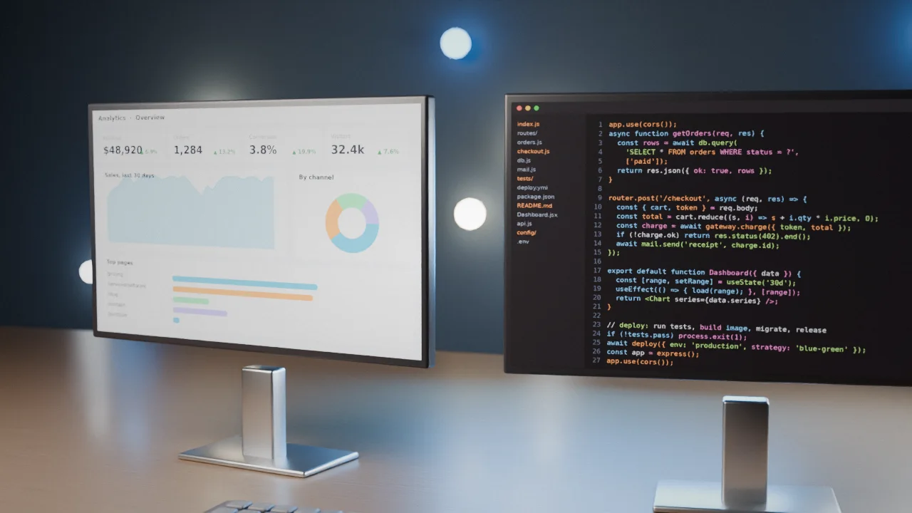 Video player with play button and streaming waveform illustration for media streaming in web apps