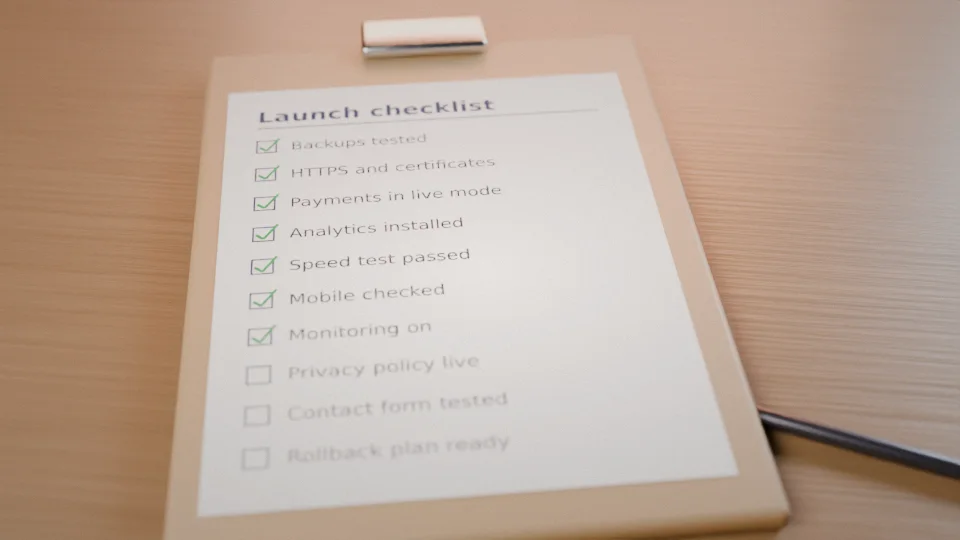 A clipboard with a completed checklist