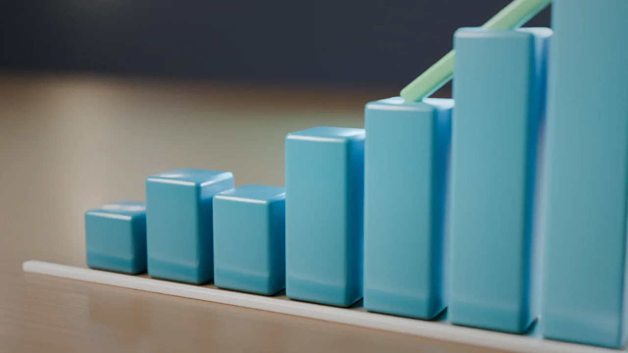 Rising revenue chart contrasted with a slow-loading page on a blue gradient