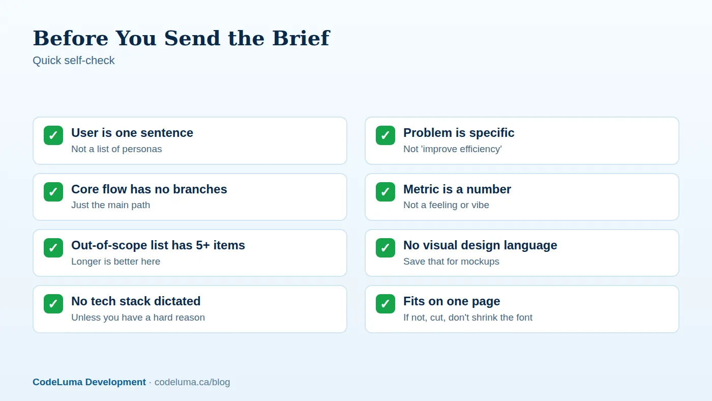 Illustrative checklist — adjust to your project.