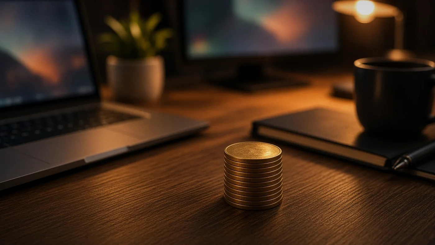A stack of coins